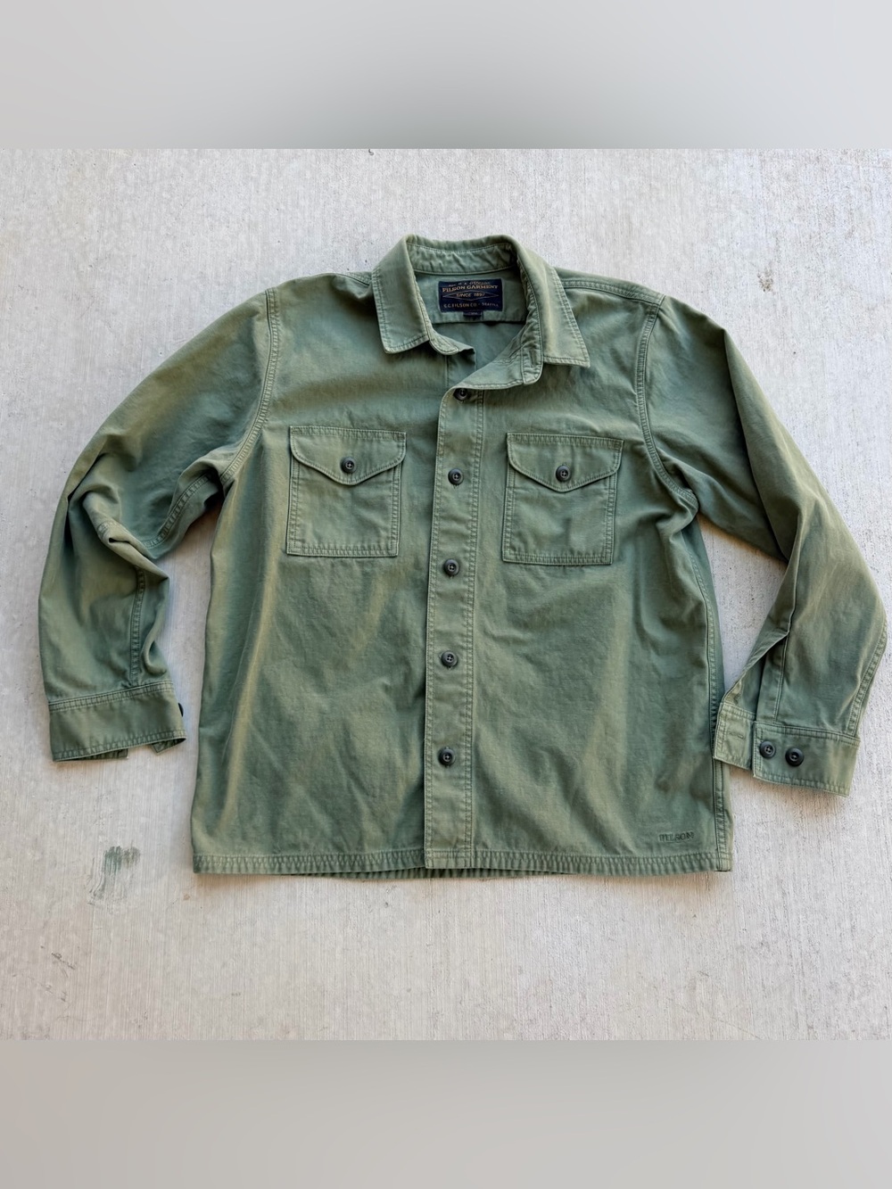 Filson Jac Shirt Military Fatigue Men Size Large